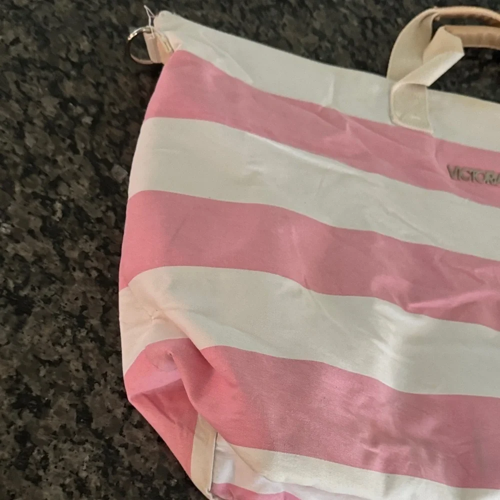 Victoria's Secret Pink and White Tote Bag